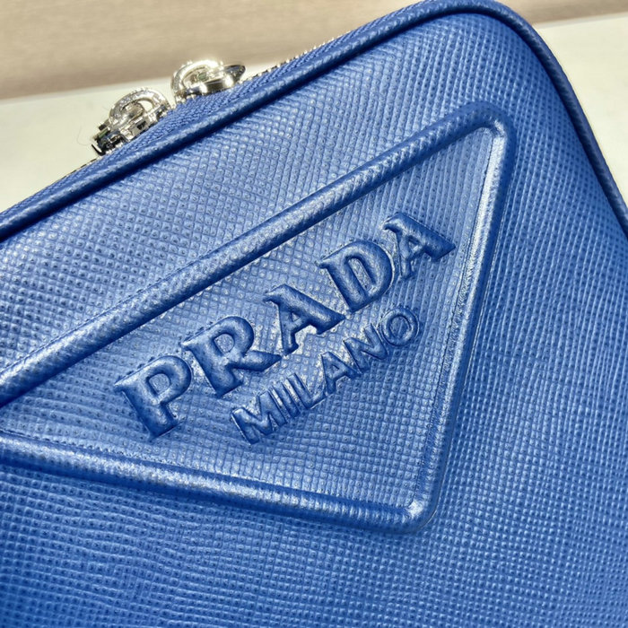 Prada Saffiano leather shoulder bag Blue 2VH154