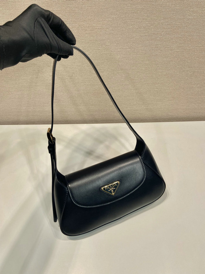 Prada Small leather shoulder bag Black 1BD358