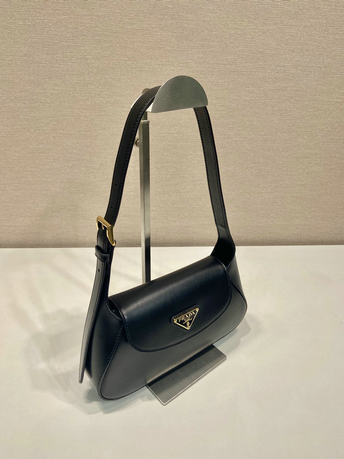 Prada Small leather shoulder bag Black 1BD358