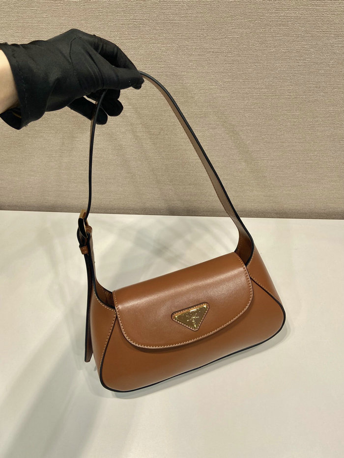 Prada Small leather shoulder bag Camel 1BD358