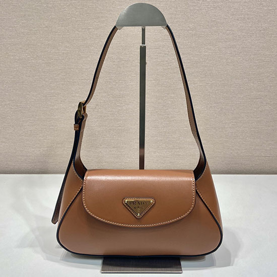 Prada Small leather shoulder bag Camel 1BD358