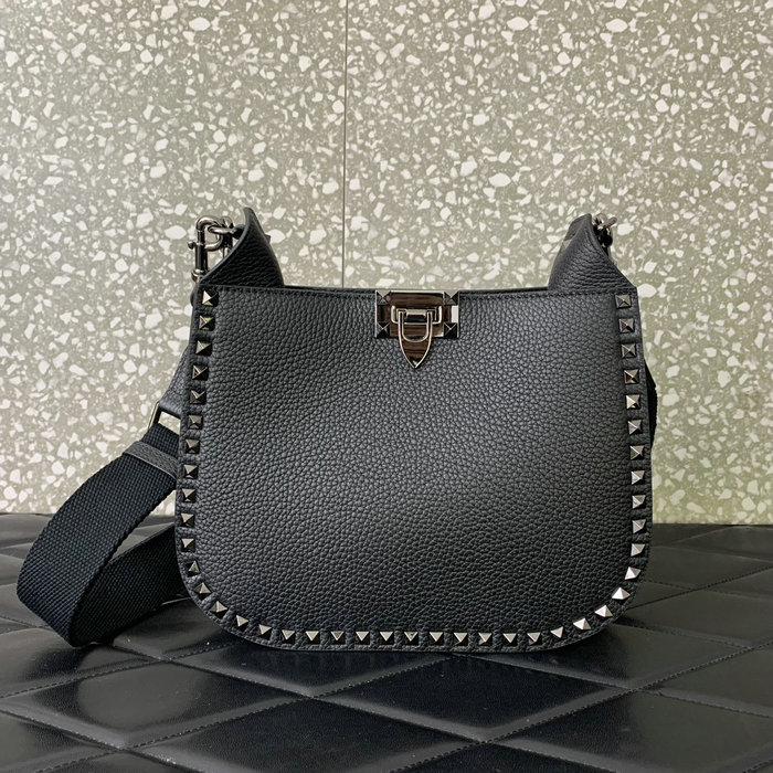 Valentino Garavani Rockstud Hobo Bag Black V0042