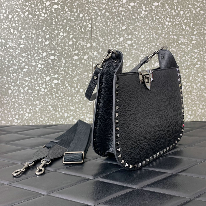 Valentino Garavani Rockstud Hobo Bag Black V0042