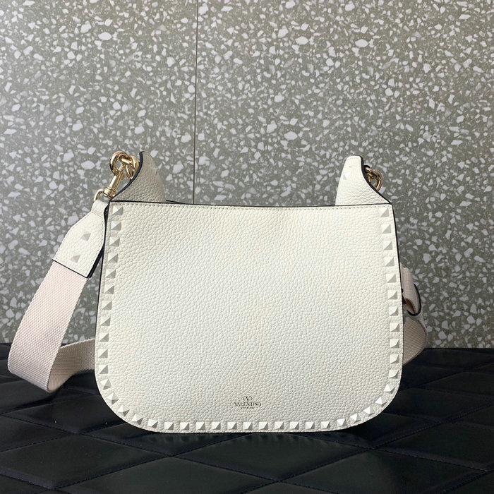 Valentino Garavani Rockstud Hobo Bag White V0042