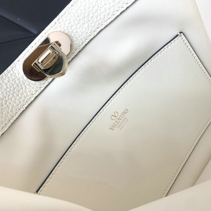 Valentino Garavani Rockstud Hobo Bag White V0042