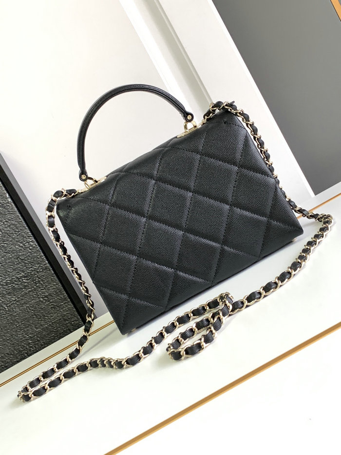 Chanel Grain Calfskin Shoulder Bag Black AS47111