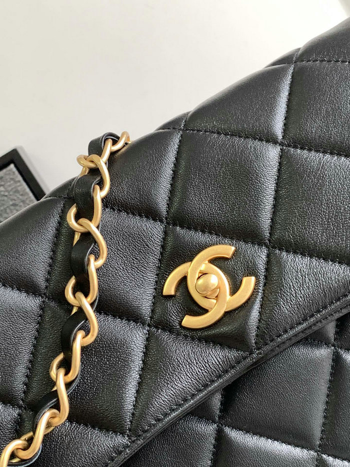 Chanel Lambskin Hobo Bag Black AS4777