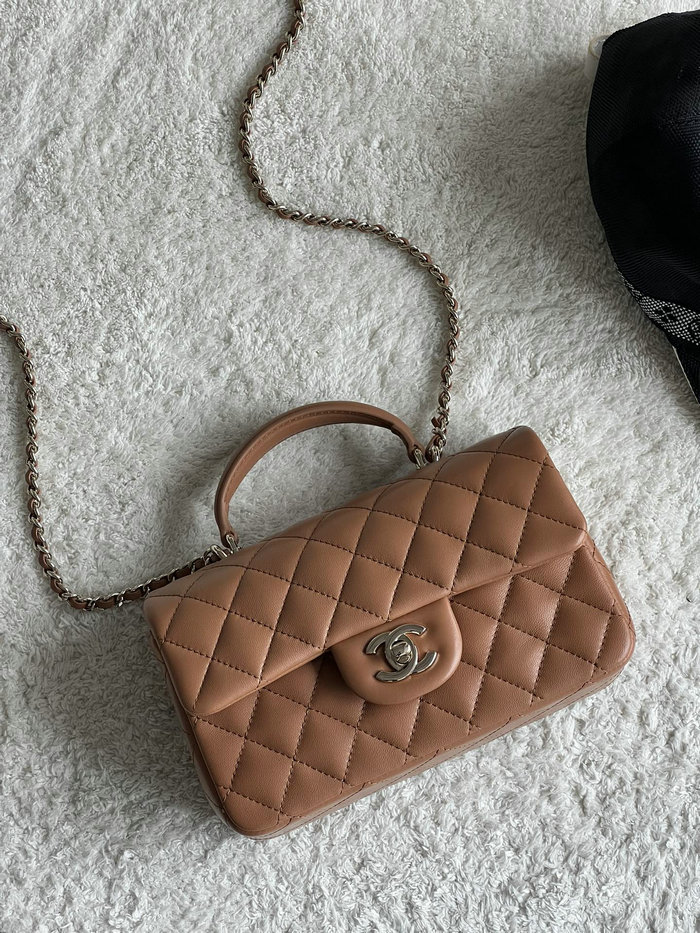 Chanel Lambskin Mini Flap Bag Brown AS2431