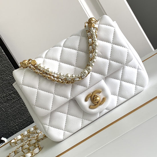 Chanel Mini Flap Bag White AS4385