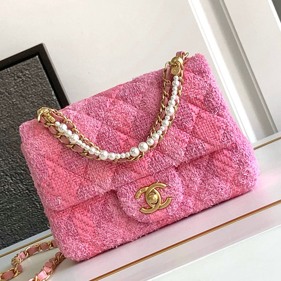 Chanel Tweed Mini Flap Bag Pink A54385