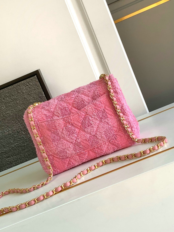 Chanel Tweed Mini Flap Bag Pink AS4384