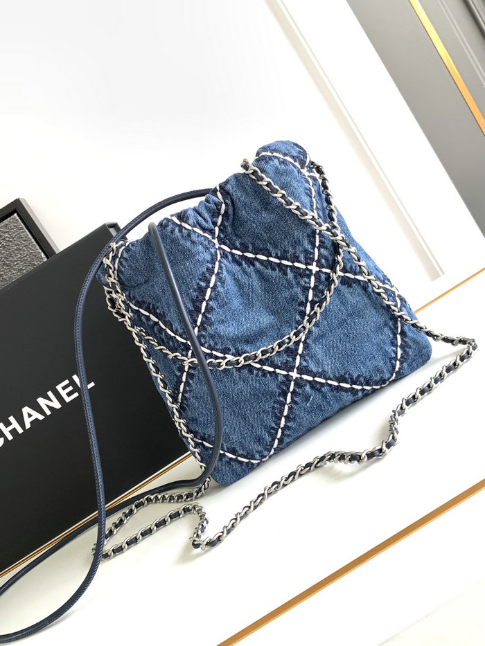 Mini Chanel 22 Denim Handbag AS3980