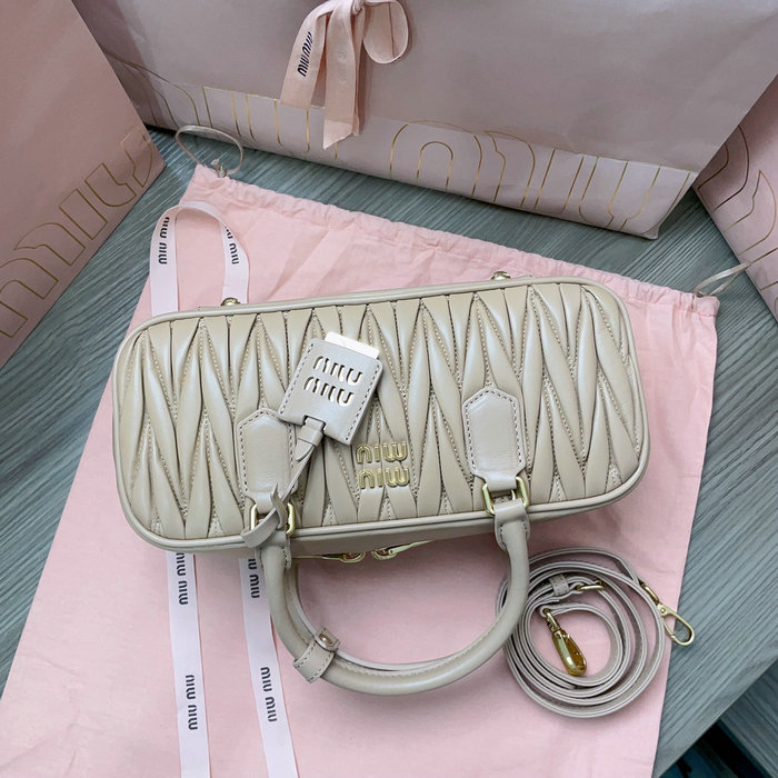 Miu Miu Arcadie Matelasse Nappa Leather Bag Beige 5BB148