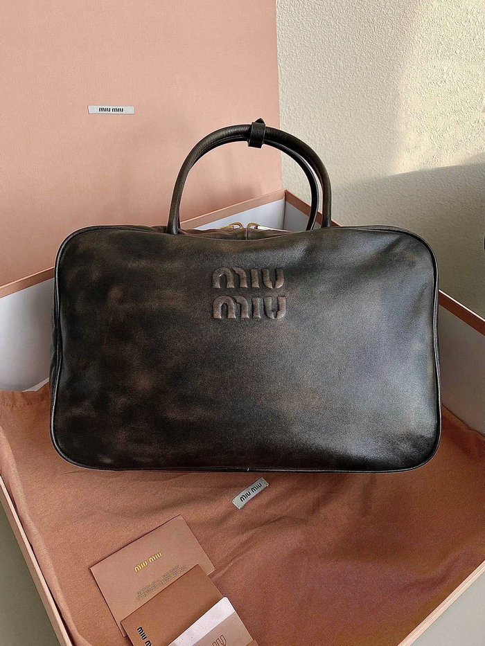 Miu Miu Leather top-handle bag Grey 5BB117