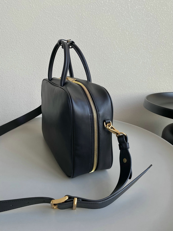 Miu Miu Leather top-handle bag with Strap Black 5BB117