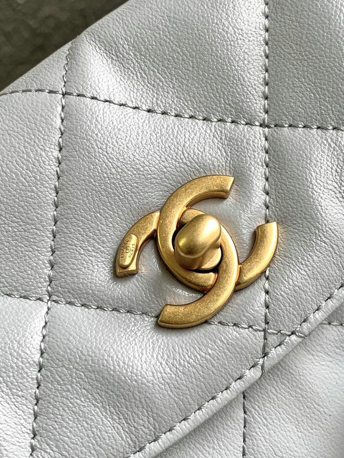 Chanel Hobo Handbag Blue AS4743