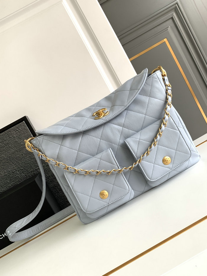 Chanel Large Hobo Bag Blue AS4668