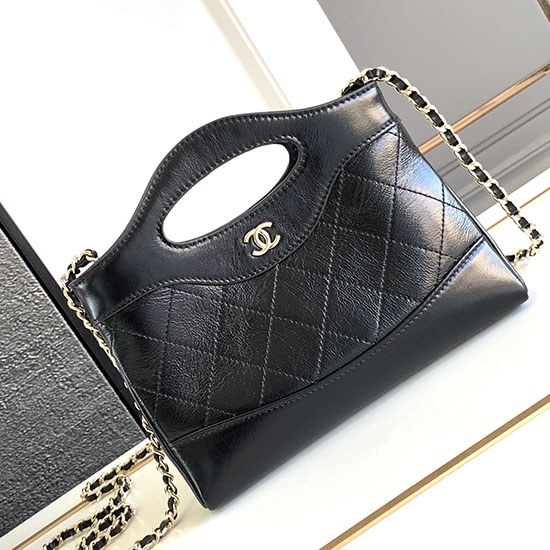 Chanel Mini 31 Clutch With Chain Black AS3656