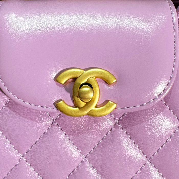 Chanel Mini Kelly Shopping Bag Purple AS4416