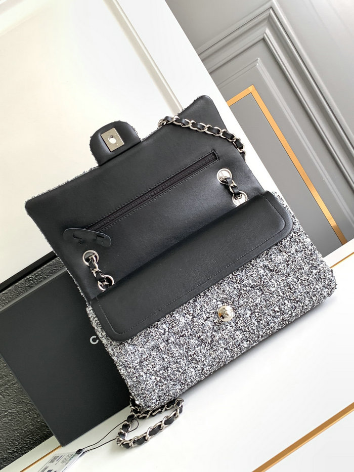 Classic Medium Chanel Tweed Flap Bag A01112