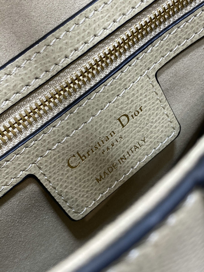 Dior Grained Calfskin Saddle Bag with Strap Beige M0455