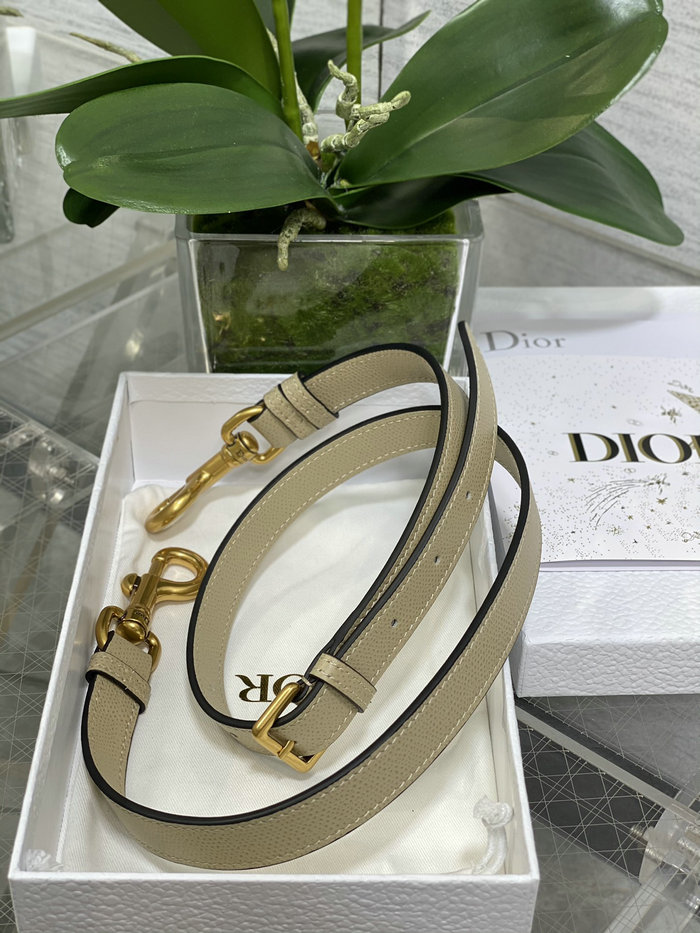 Dior Grained Calfskin Saddle Bag with Strap Beige M0455