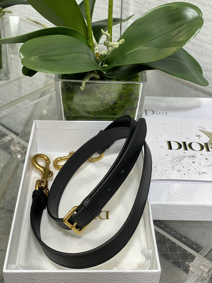 Dior Smooth Leather Saddle Bag Black with Gold M0455