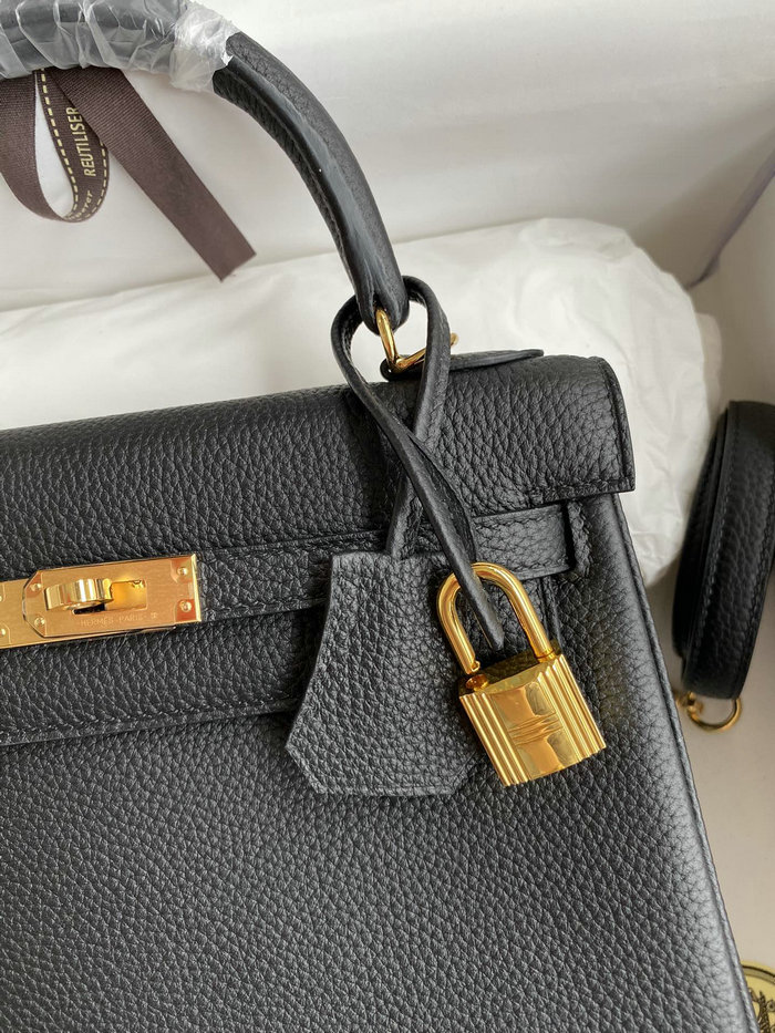 Hermes Togo Leather Kelly Bag Black HKT0408