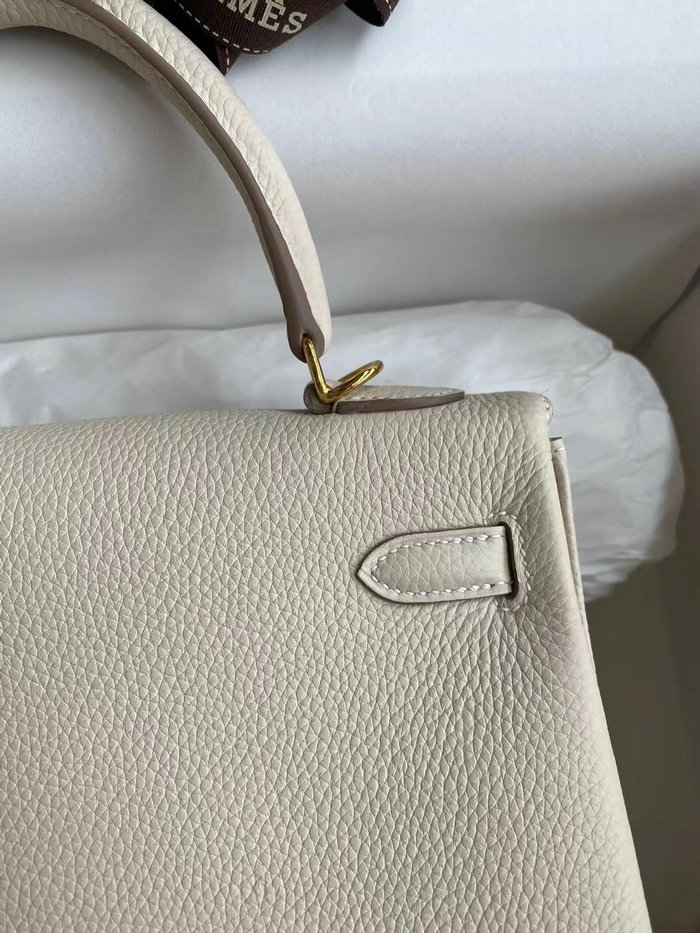 Hermes Togo Leather Kelly Bag Craie HKT0408