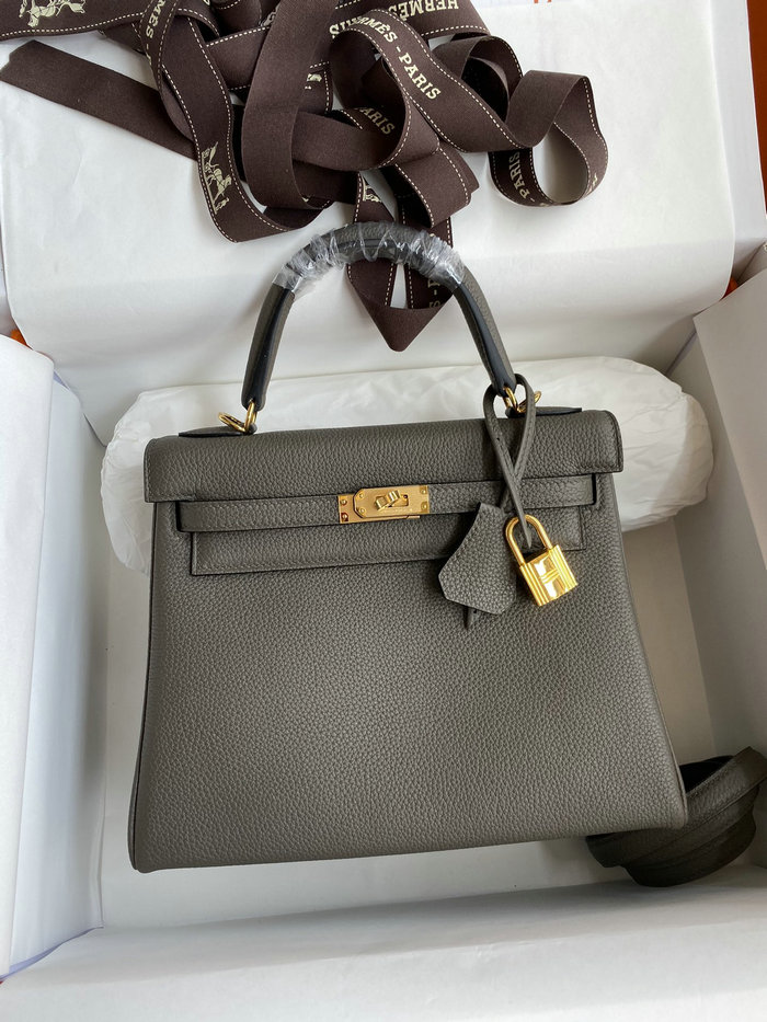 Hermes Togo Leather Kelly Bag Etain HKT0408