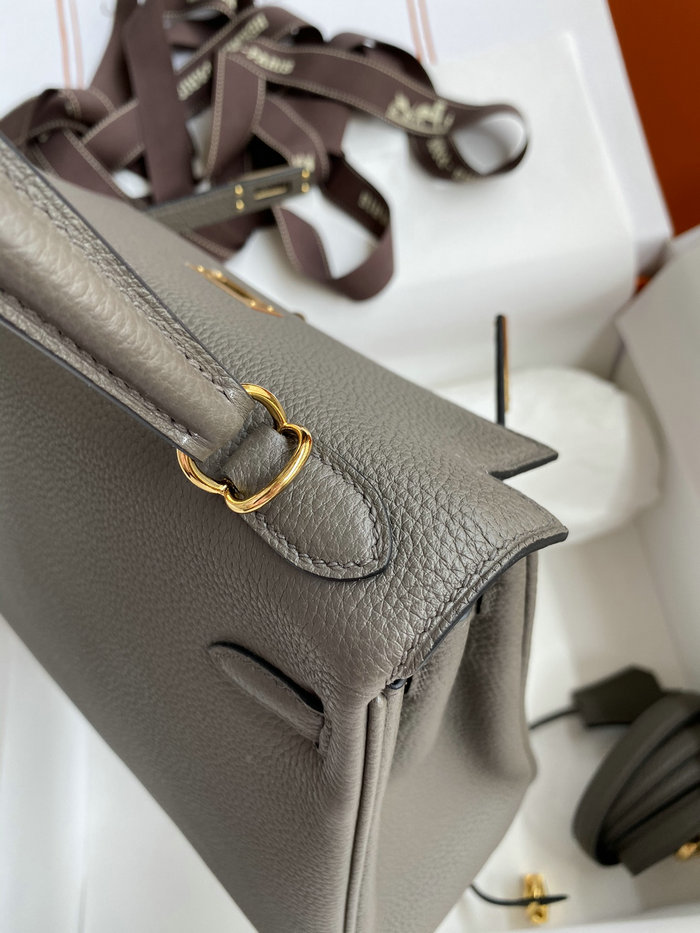 Hermes Togo Leather Kelly Bag Etain HKT0408