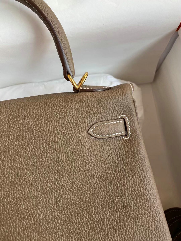 Hermes Togo Leather Kelly Bag Etoupe HKT0408