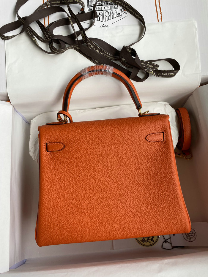 Hermes Togo Leather Kelly Bag Orange HKT0408