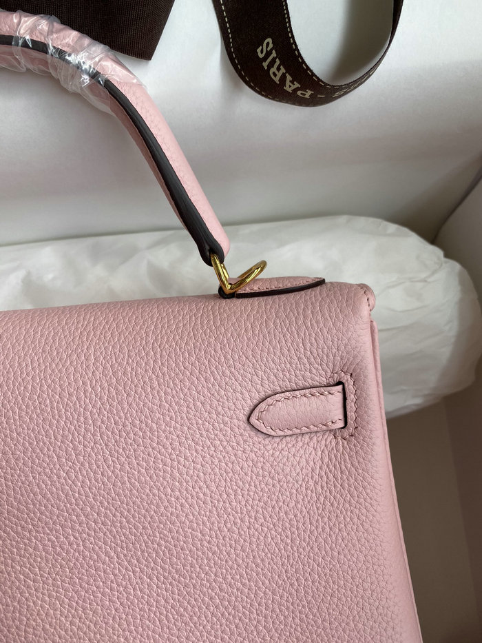 Hermes Togo Leather Kelly Bag Rose Saiura HKT0408