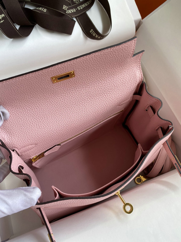 Hermes Togo Leather Kelly Bag Rose Saiura HKT0408