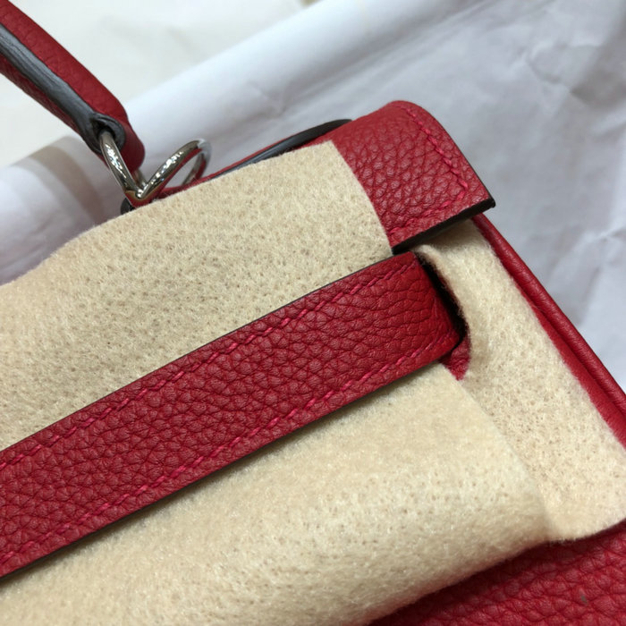 Hermes Togo Leather Kelly Bag Rouge Casaque HKT0408