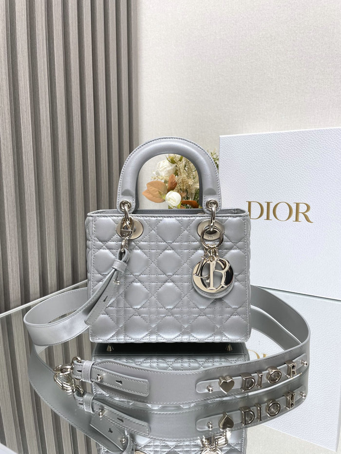 Lady Dior My ABCDior Lambskin Bag Shiny Grey DM0538