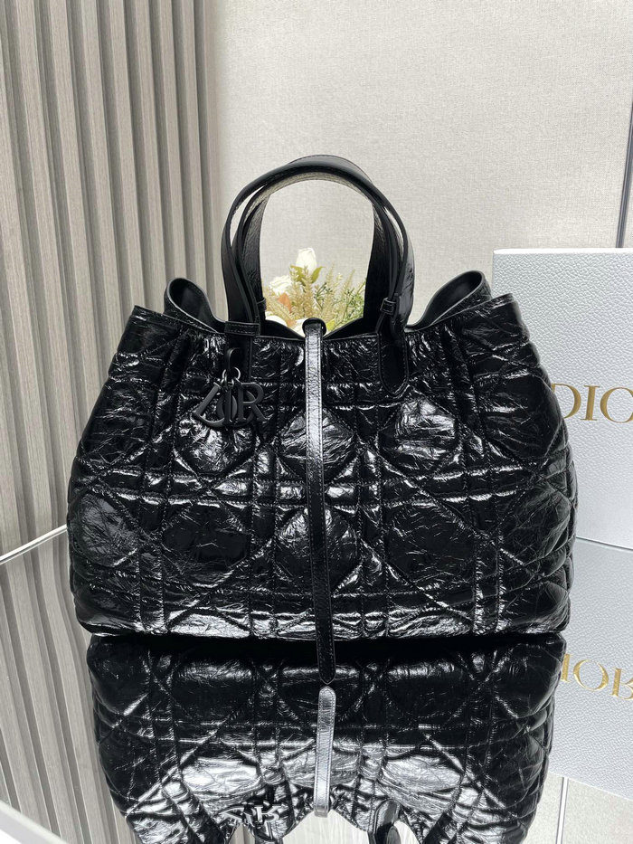 Large Dior Toujours Crinkled Bag Black M3319