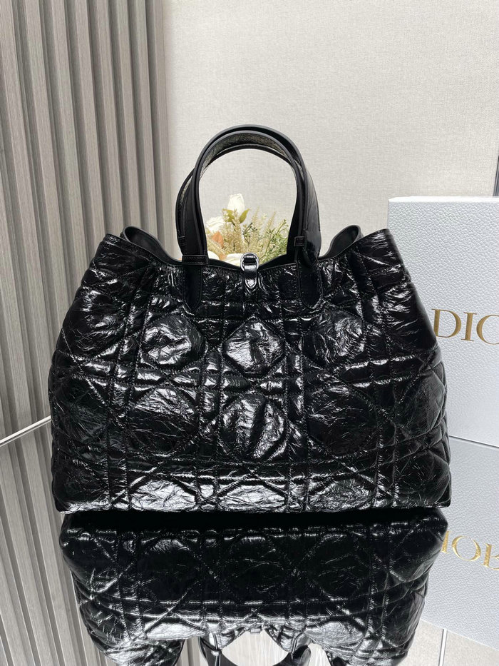 Large Dior Toujours Crinkled Bag Black M3319