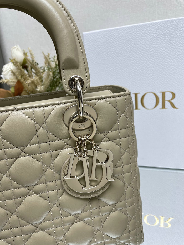 Medium Lady Dior Lambskin Bag Beige D2454