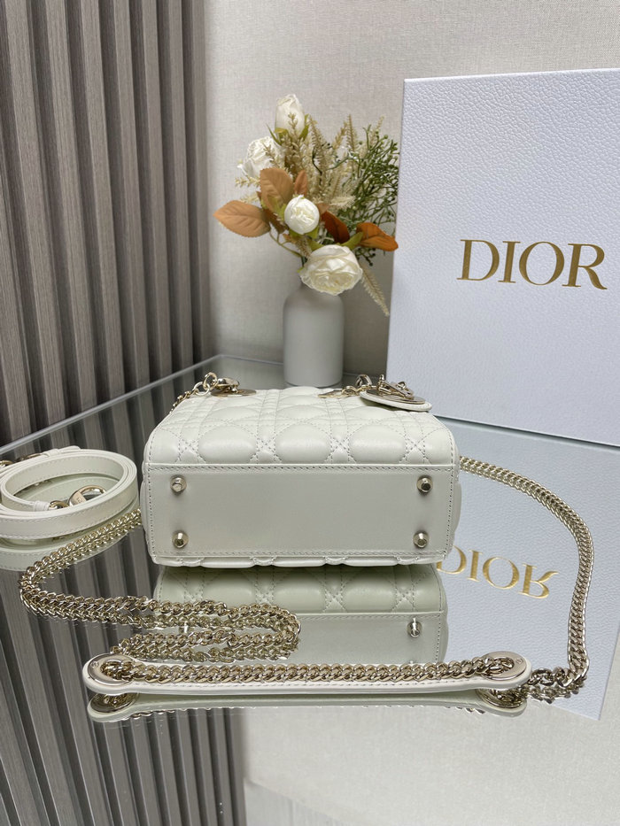 Mini Lady Dior Lambskin Bag White MD0505