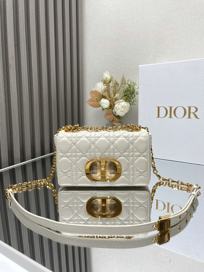 Small Dior Caro Bag White DM9012