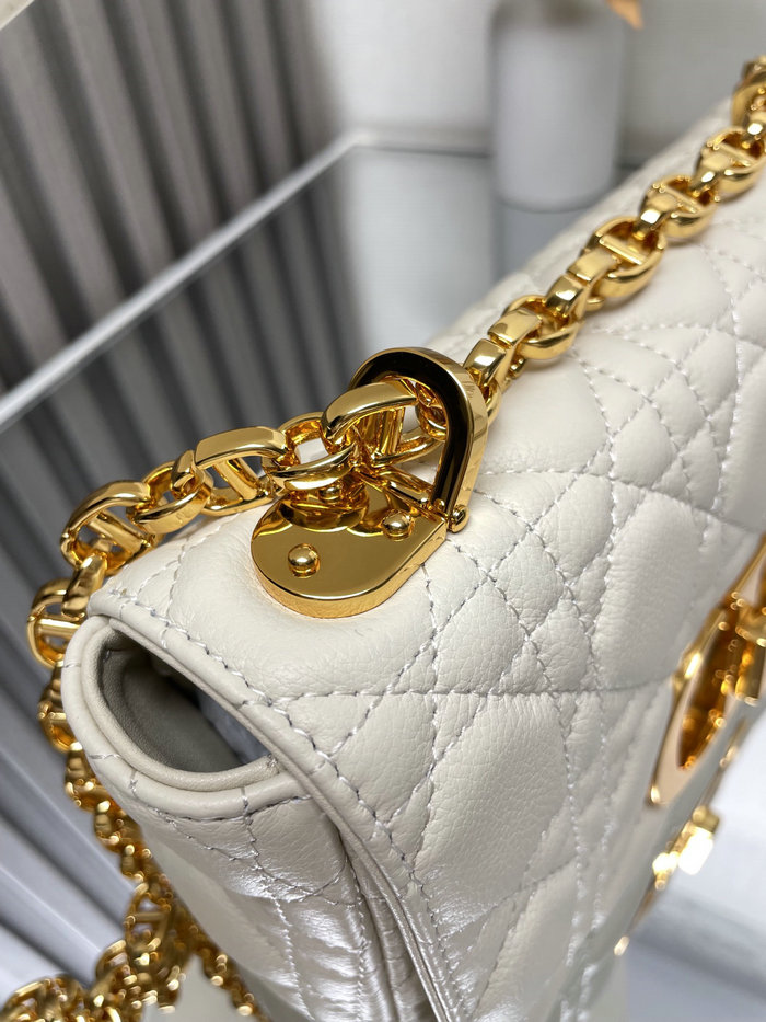 Small Dior Caro Bag White DM9012