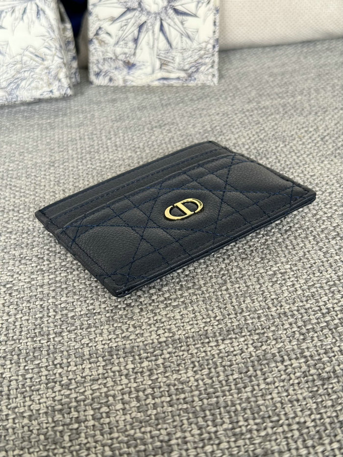 Dior Caro Freesia Card Holder Navy S5130