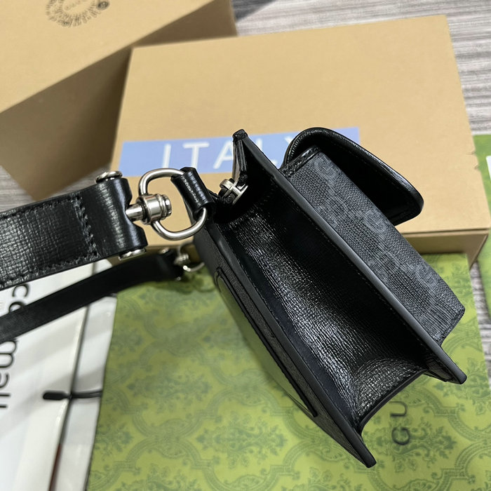 Gucci GG Belt with Interlocking G Black 746300