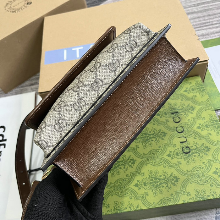 Gucci GG Belt with Interlocking G Brown 746300