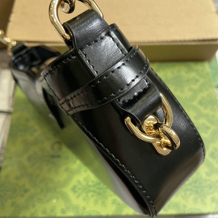 Gucci Moon Side Mini Leather Shoulder Bag Black 786015