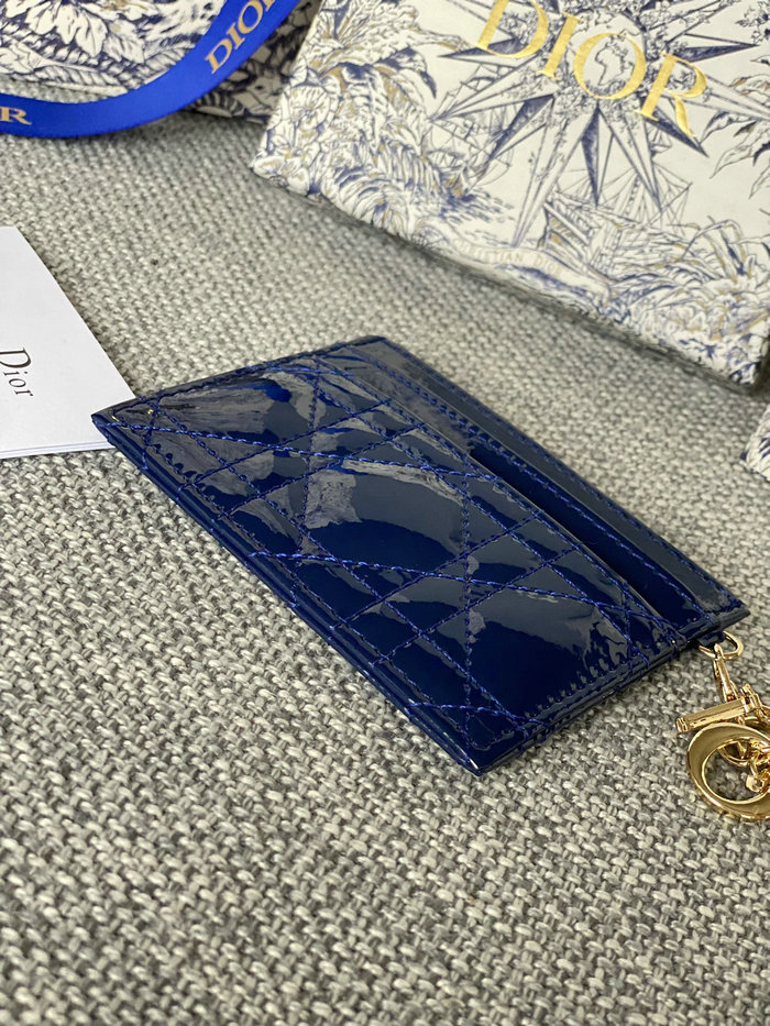 Lady Dior Freesia Card Holder Blue S0974