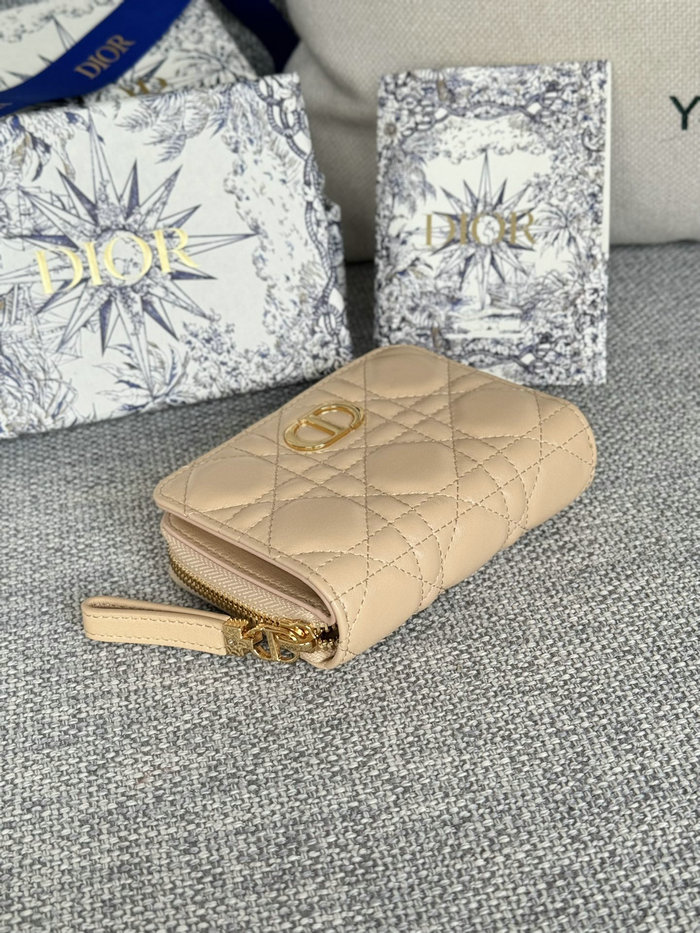 Lady Dior Lambskin Scarlet Wallet Beige S5032