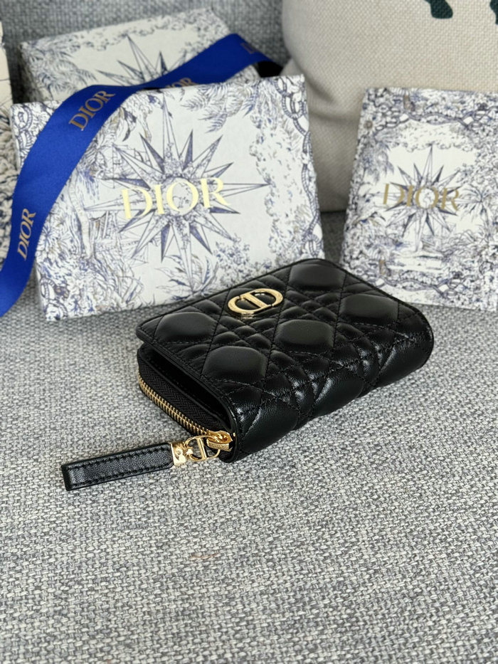 Lady Dior Lambskin Scarlet Wallet Black S5032